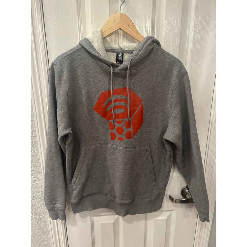 Mountain Hardwear Hoodie Gray Organic Cotton Logo OM8689 Mens S Sweatshirt